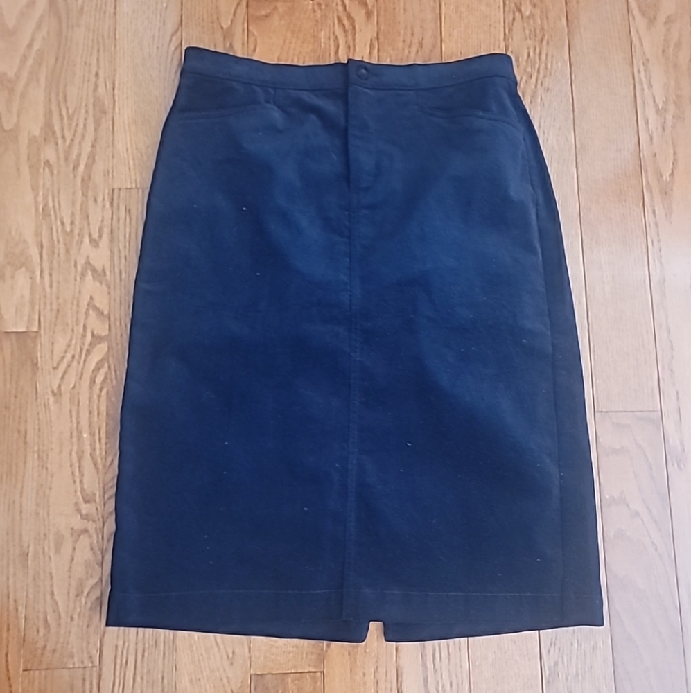 Orvis Blue Corduroy Skirt Size 12 Pockets Modest NWT